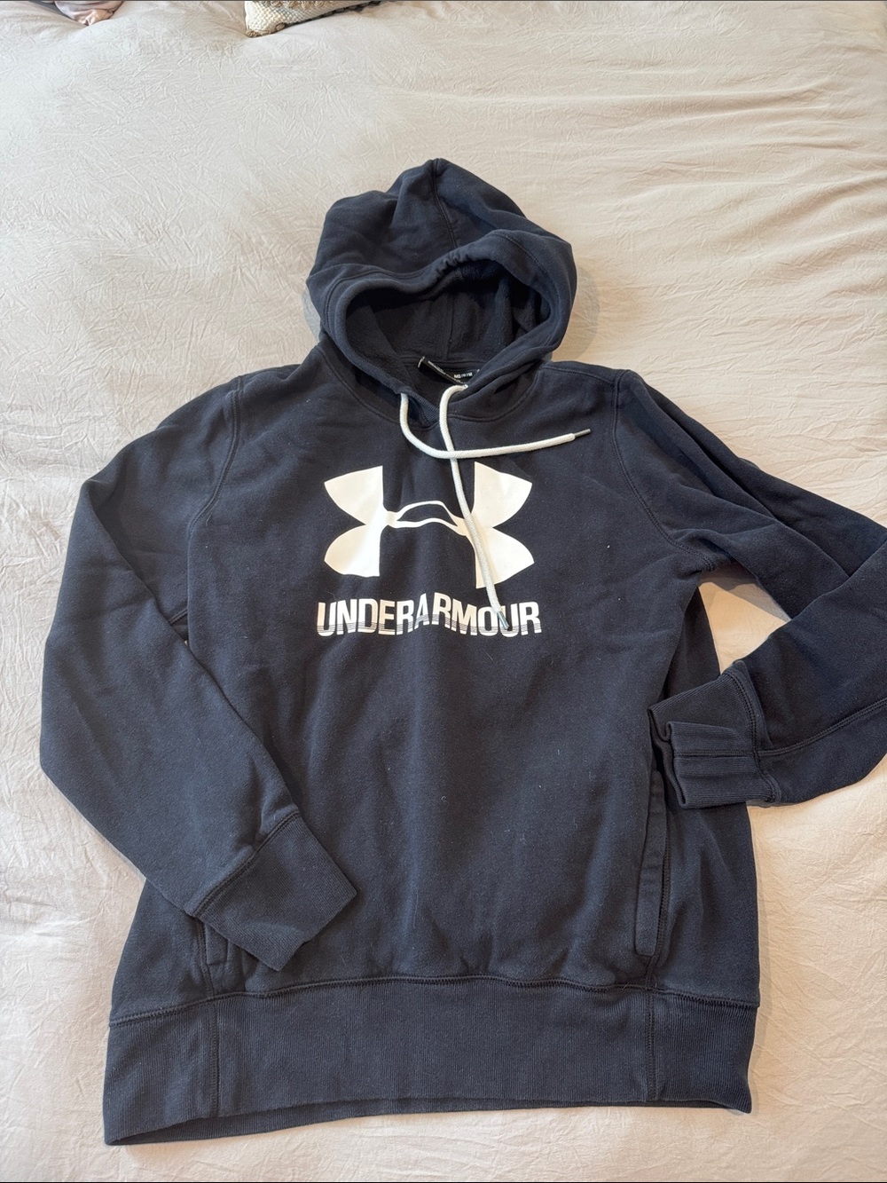 Under Armour Men's Black Hoodie with White Logo